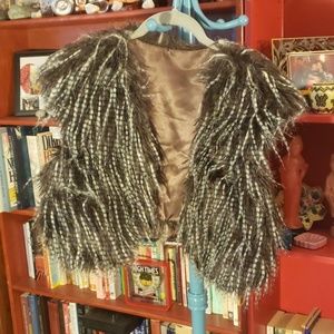 Feather/ furry vest